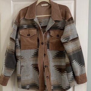 Stylish Multicolor Patterned Shirt Jacket